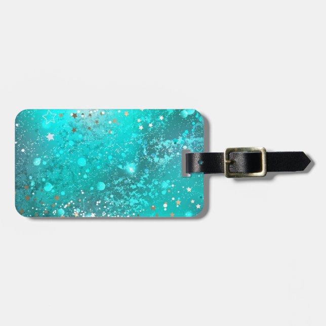 Mint Turcos Foil Background Bagagebricka (Horisontell Framsida)