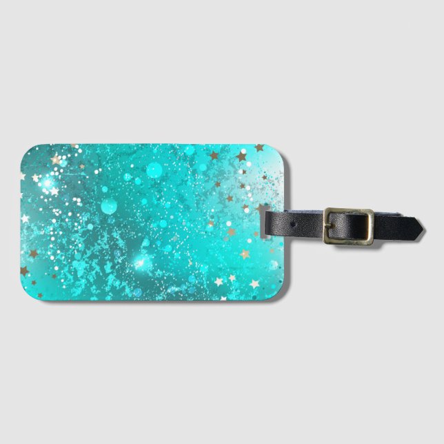 Mint Turcos Foil Background Bagagebricka (Framsida horisontal)