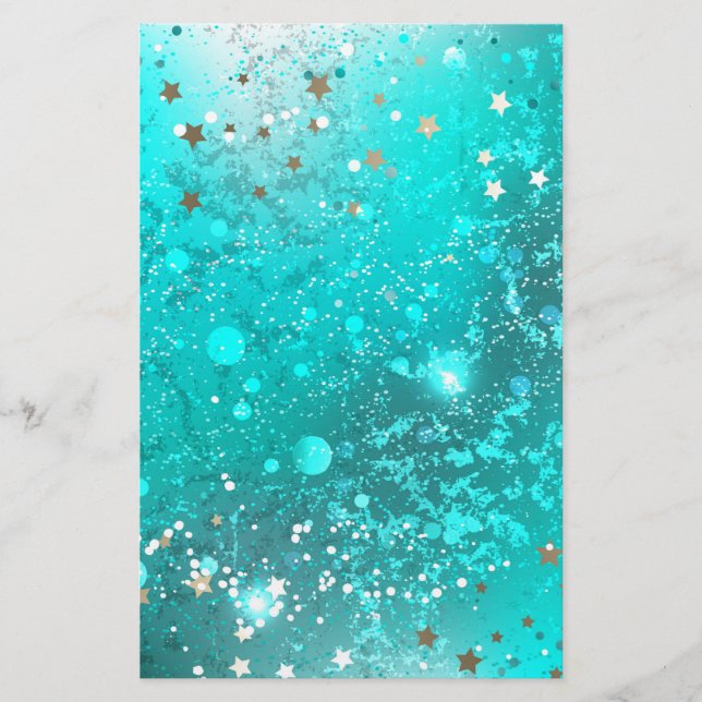 Mint Turcos Foil Background Brevpapper (Framsida)