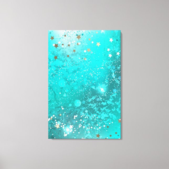 Mint Turcos Foil Background Canvastryck (Framsida)