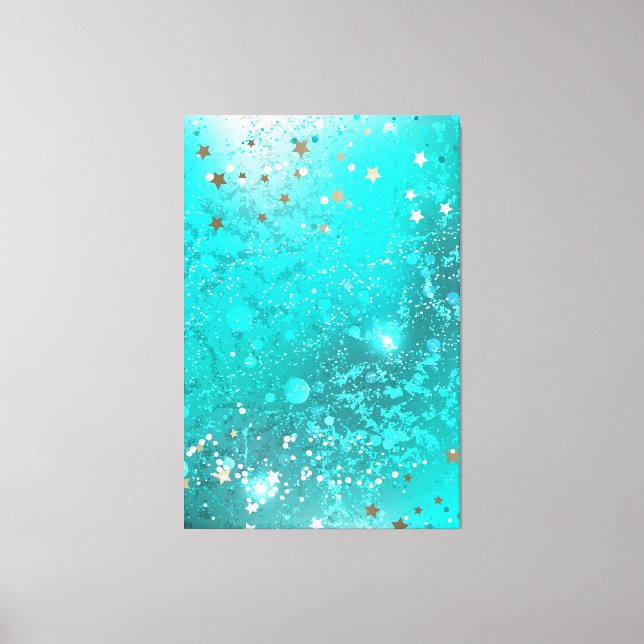 Mint Turcos Foil Background Canvastryck (Framsida)