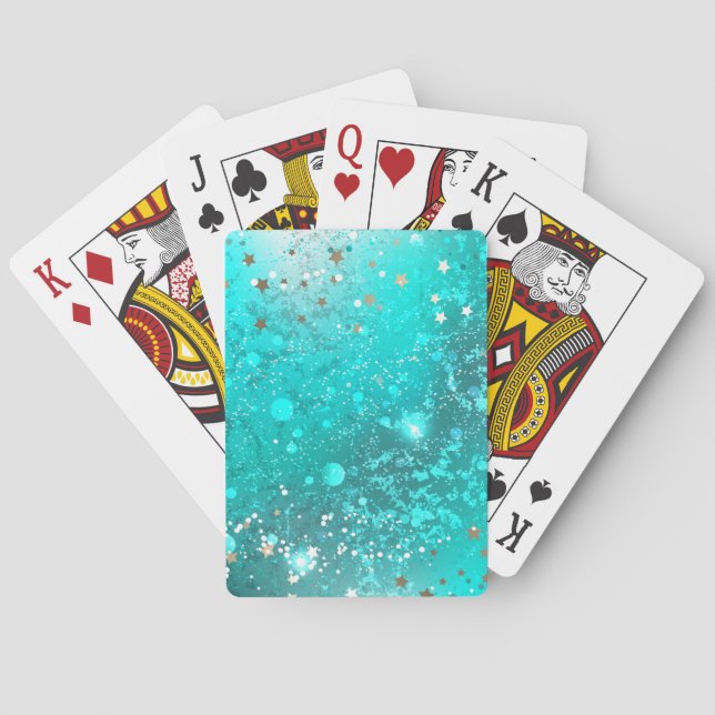 Mint Turcos Foil Background Casinokort (Baksidan)