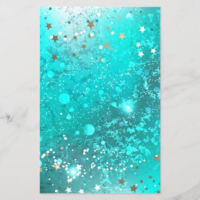 Mint Turcos Foil Background Flygblad (Framsidan)