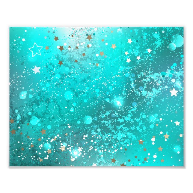 Mint Turcos Foil Background Fototryck (Framsidan)