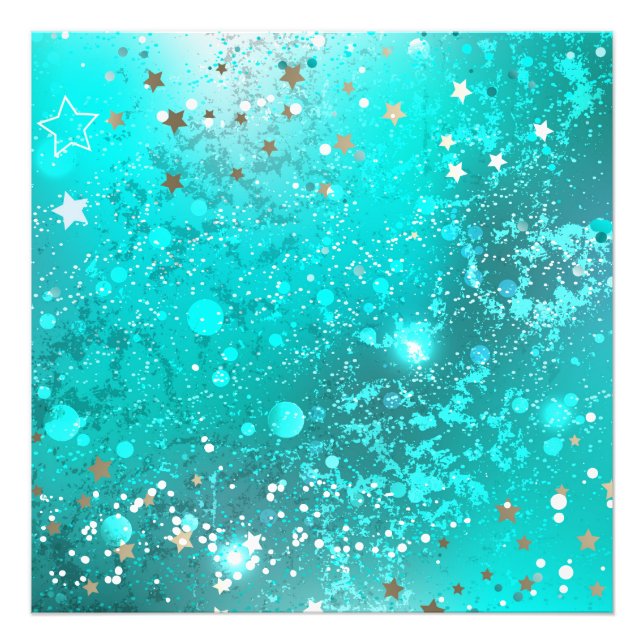 Mint Turcos Foil Background Fototryck (Framsidan)