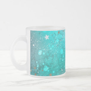 Mint Turcos Foil Background Frostad Glasmugg