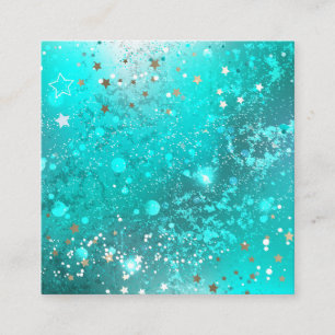 Mint Turcos Foil Background Fyrkantigt Visitkort