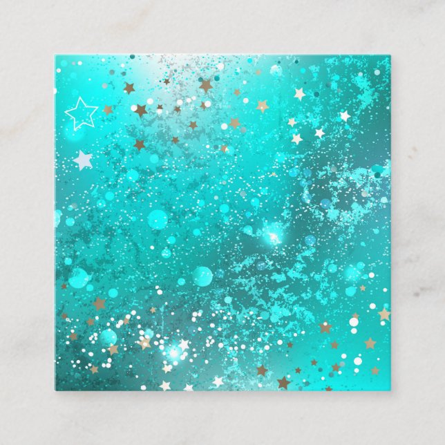Mint Turcos Foil Background Fyrkantigt Visitkort (Framsida)