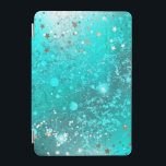 Mint Turcos Foil Background iPad Mini Skydd<br><div class="desc">Abstraktens bakgrund av turkos,  smulat,  texturerad folie.</div>