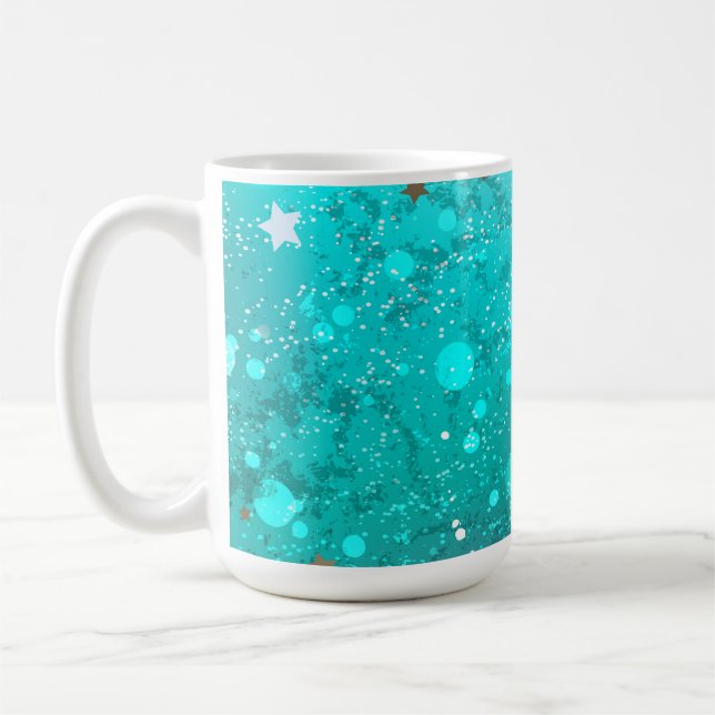 Mint Turcos Foil Background Kaffemugg (Vänster)