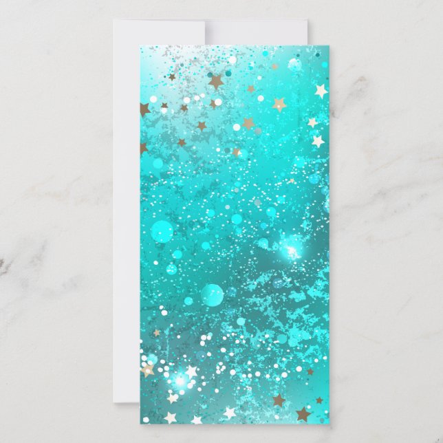 Mint Turcos Foil Background Kort (Framsida)