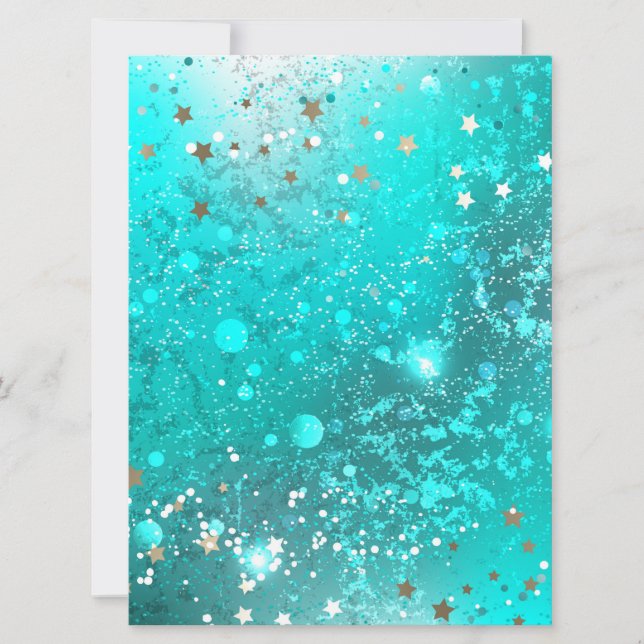 Mint Turcos Foil Background Kort (Framsida)
