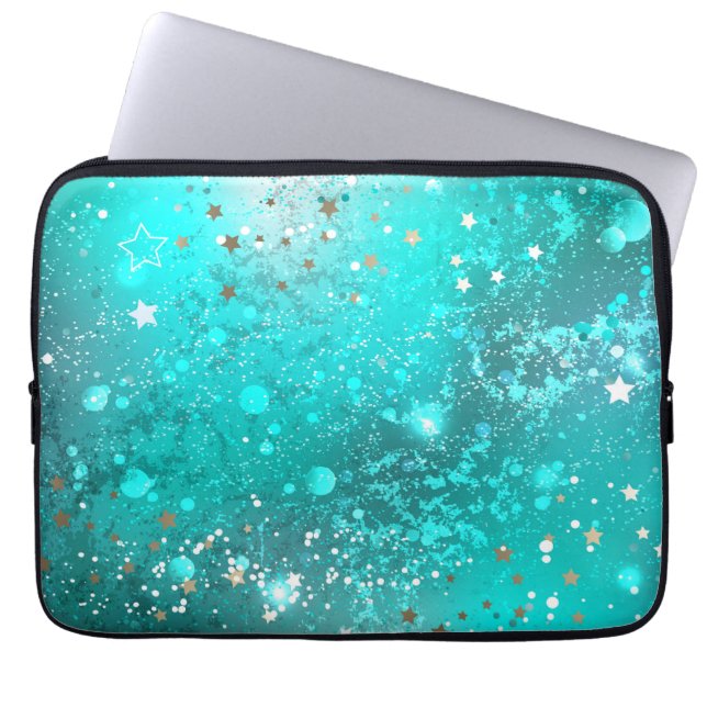 Mint Turcos Foil Background Laptop Fodral (Framsidan)