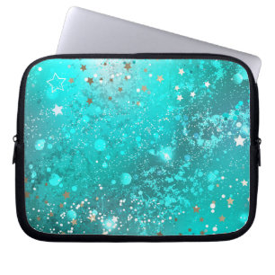 Mint Turcos Foil Background Laptop Fodral