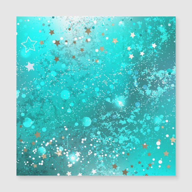 Mint Turcos Foil Background Magnetisk Inbjudningskort (Framsida)