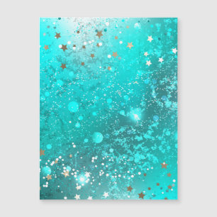 Mint Turcos Foil Background Magnetisk Inbjudningskort
