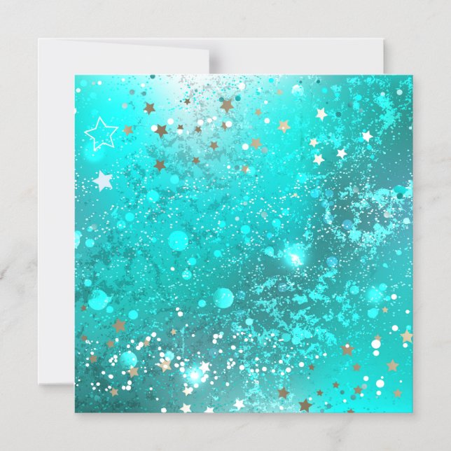 Mint Turcos Foil Background Magnetisk Inbjudningskort (Framsida)