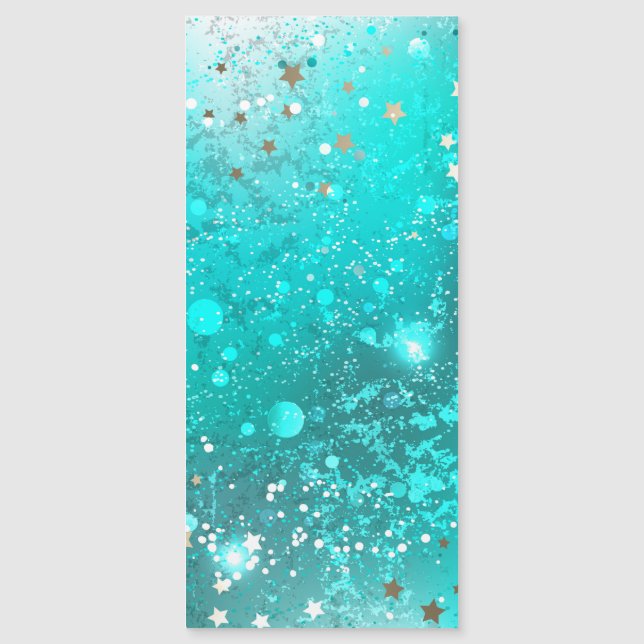 Mint Turcos Foil Background Magnetisk Inbjudningskort (Framsida)