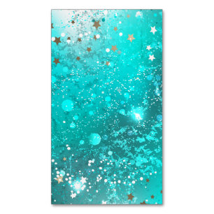 Mint Turcos Foil Background Magnetiska Visitkort
