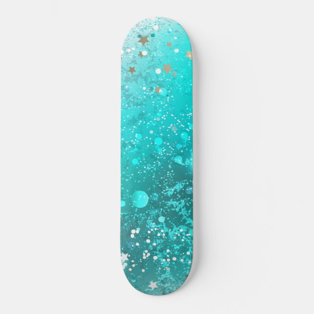 Mint Turcos Foil Background Mini Skateboard Bräda 18,5 Cm (Framsida)