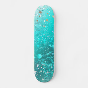 Mint Turcos Foil Background Mini Skateboard Bräda 18,5 Cm