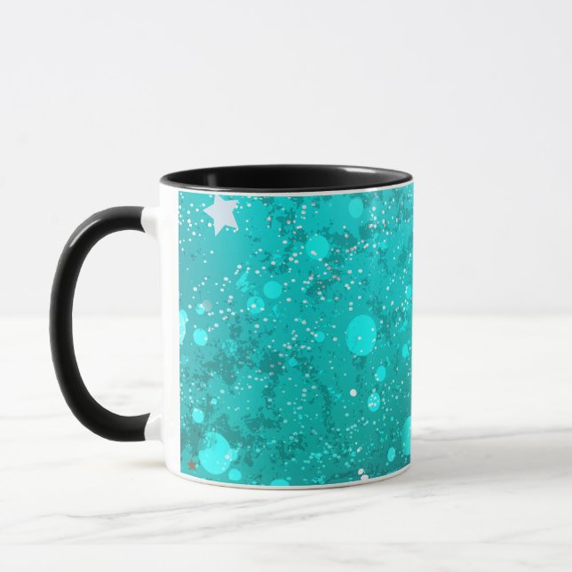Mint Turcos Foil Background Mugg (Vänster)