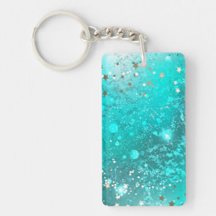 Mint Turcos Foil Background Nyckelring