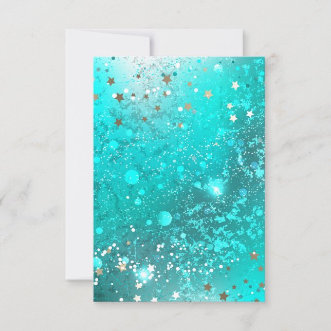 Mint Turcos Foil Background OSA Kort (Framsida)