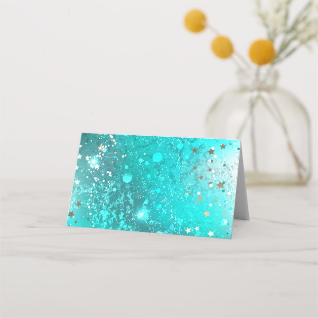Mint Turcos Foil Background Placeringskort (Framsida)