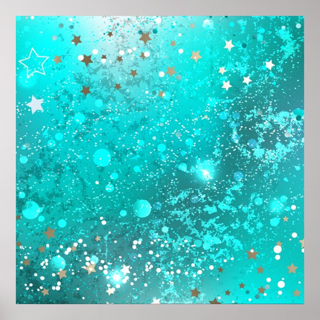 Mint Turcos Foil Background Poster (Framsidan)