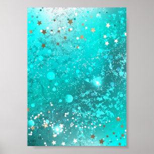 Mint Turcos Foil Background Poster