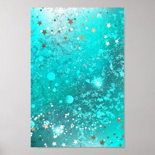 Mint Turcos Foil Background Poster