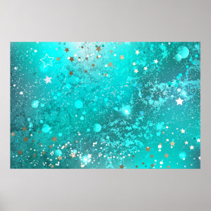 Mint Turcos Foil Background Poster