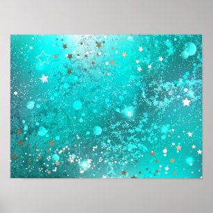 Mint Turcos Foil Background Poster
