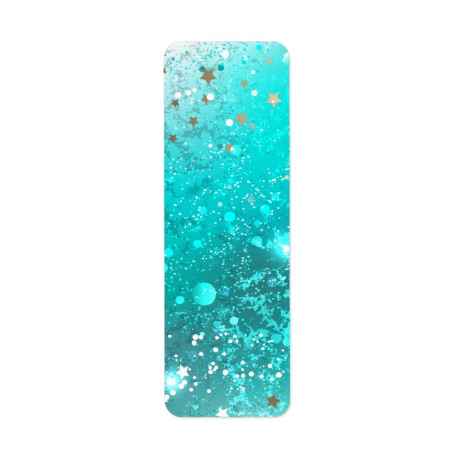 Mint Turcos Foil Background Returadress Etikett (Framsidan)