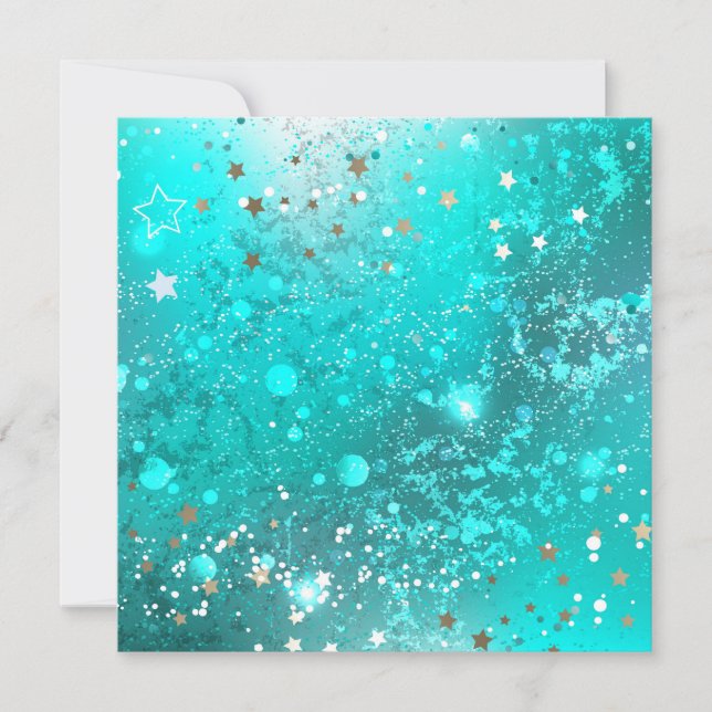Mint Turcos Foil Background Tack Kort (Framsida)