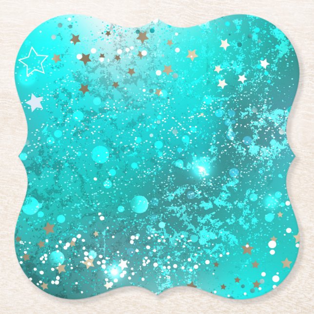 Mint Turcos Foil Background Underlägg Papper (Framsida)