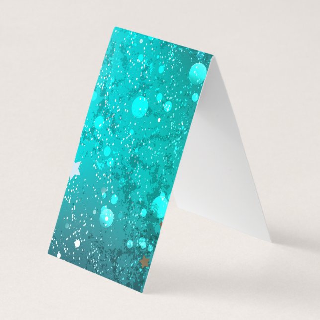 Mint Turcos Foil Background Visitkort (Baksida)