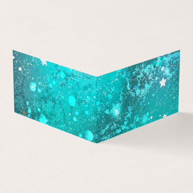 Mint Turcos Foil Background Visitkort (Utsida)
