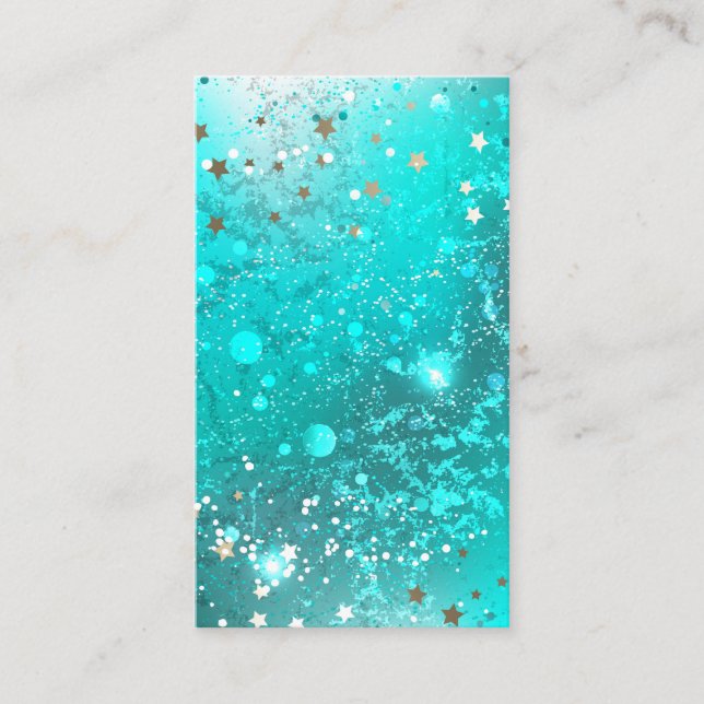 Mint Turcos Foil Background Visitkort (Framsida)
