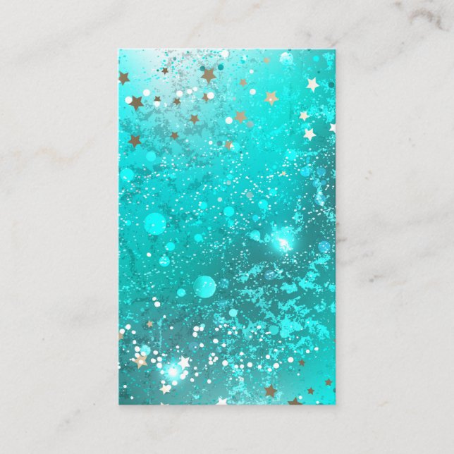 Mint Turcos Foil Background Visitkort (Framsida)