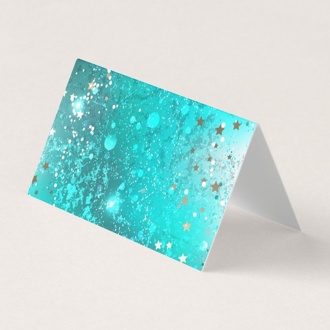 Mint Turcos Foil Background Visitkort (Framsida)