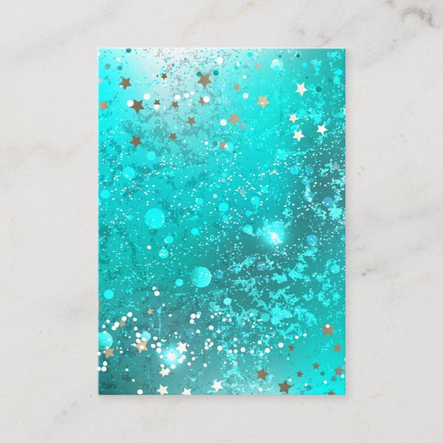 Mint Turcos Foil Background Visitkort (Framsida)