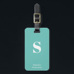 Mint Turcos Grönt Monogram Snyggt Typewriter L Bagagebricka<br><div class="desc">Modern Mint Turcos Grönt Monogram Snyggt Typewriter Luggage Tag för resor och semester,  anpassa den här snyggt säckens märkre med ditt första monogram och namn.</div>