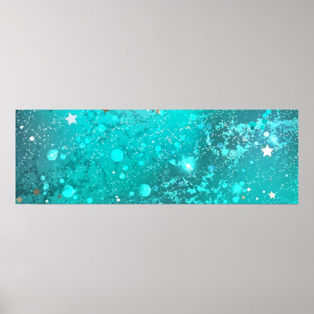 Mint Turquoise Folie Bakgrund Poster (Framsidan)