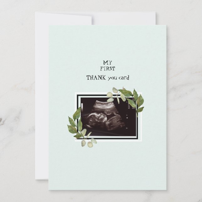 Mint Ultrasound Photo Tack Baby Point of View Kort (Framsida)