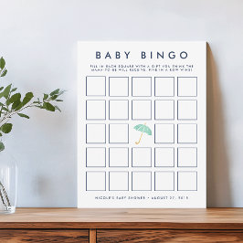 Mint Umbrella | Bingo-spelkort för babyskor Inbjudningar