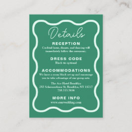 Mint Vågigt Retro Bröllop Tilläggskort