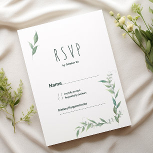 Mint vattencolor greenery wand OSA Inbjudningar