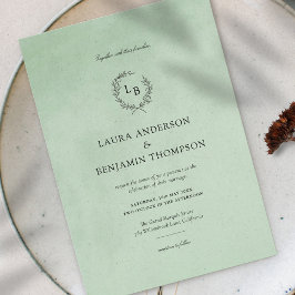 Mint Velvet Struktur Elegant bröllop Inbjudningar